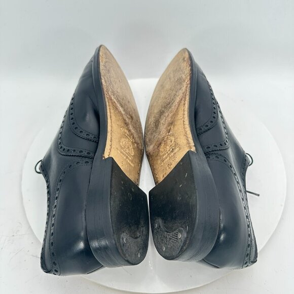 Toscana by Global Super Prime Men US 9.5 Black Leather Wingtip Oxford Shoes main image 10